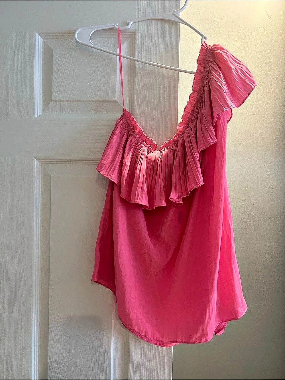 NWT Ramy Brook Ramy Brook Rose One-Shoulder Ruffle Pleated Top - Picture 5 of 9